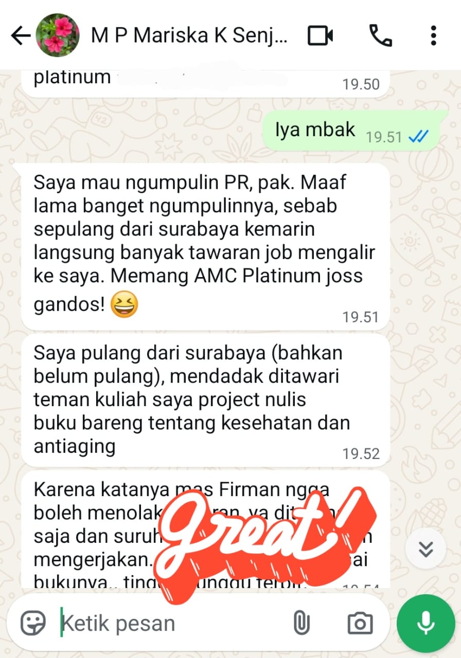 hidup berubah dengan platinum amc